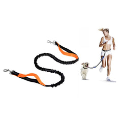 Guia Coleira Elástica Cintura Correr Cachorro Caes Reforçada