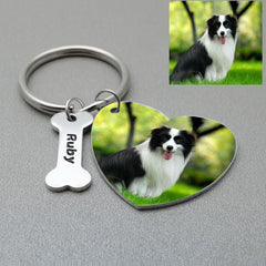 Personalized Keychain with Photo Pet Memorial Dog Cat