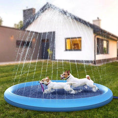 Swimming pool with water sprinkler for dogs. Refreshing for summer heat - The LionDog Shop