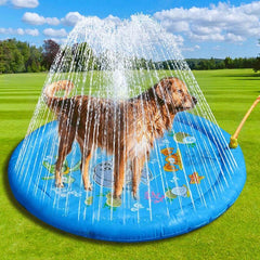 Swimming pool with water sprinkler for dogs. Refreshing for summer heat - The LionDog Shop