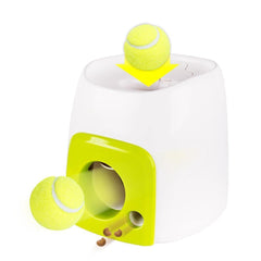 Tennis ball launcher machine with food reward. - The LionDog Shop