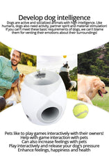 Tennis ball launcher machine with food reward. - The LionDog Shop